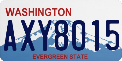 WA license plate AXY8015