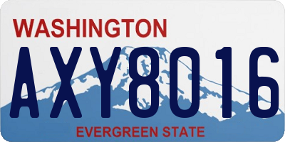 WA license plate AXY8016