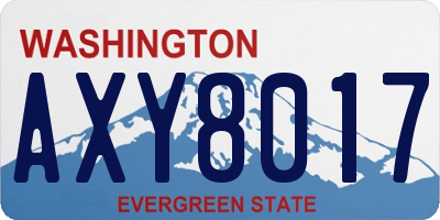 WA license plate AXY8017