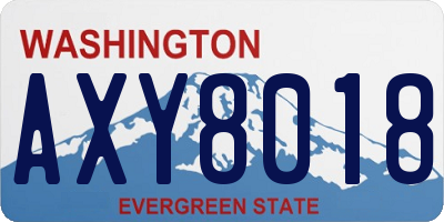 WA license plate AXY8018