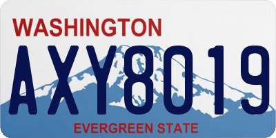 WA license plate AXY8019