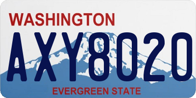 WA license plate AXY8020