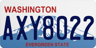 WA license plate AXY8022