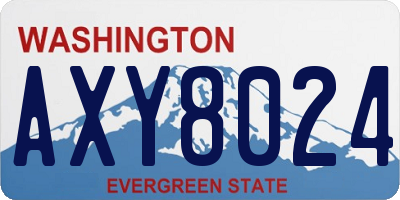 WA license plate AXY8024