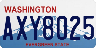 WA license plate AXY8025
