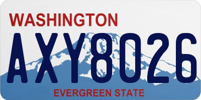 WA license plate AXY8026