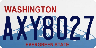 WA license plate AXY8027