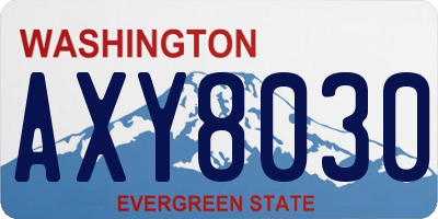 WA license plate AXY8030