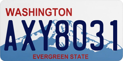 WA license plate AXY8031