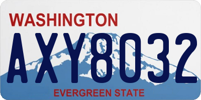 WA license plate AXY8032