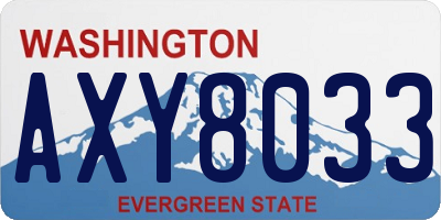 WA license plate AXY8033