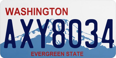 WA license plate AXY8034