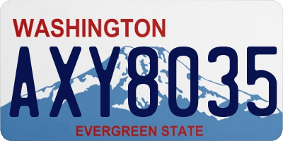 WA license plate AXY8035