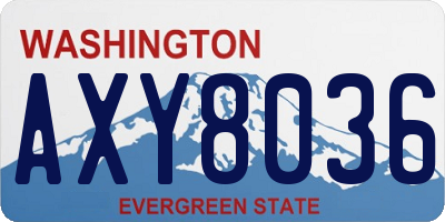 WA license plate AXY8036