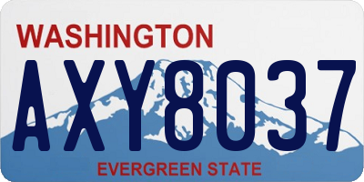 WA license plate AXY8037