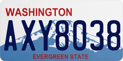 WA license plate AXY8038