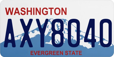 WA license plate AXY8040