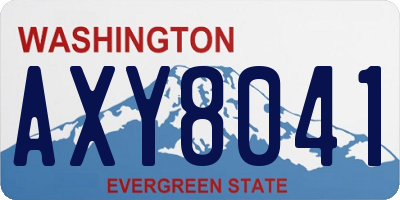 WA license plate AXY8041