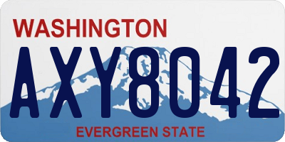 WA license plate AXY8042