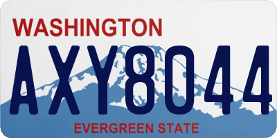 WA license plate AXY8044