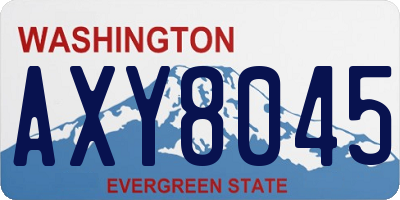 WA license plate AXY8045