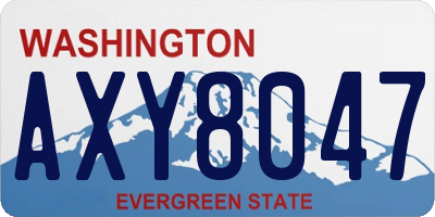 WA license plate AXY8047
