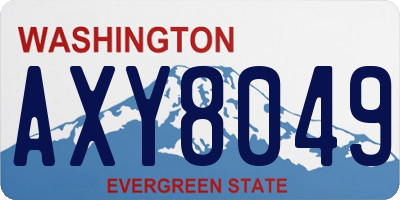 WA license plate AXY8049