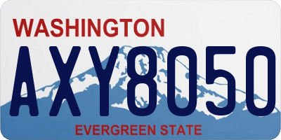 WA license plate AXY8050