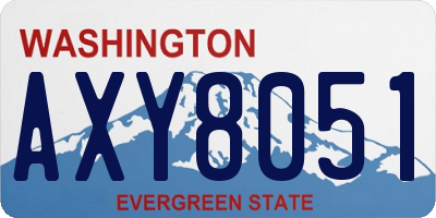 WA license plate AXY8051