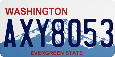 WA license plate AXY8053