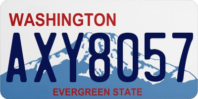 WA license plate AXY8057
