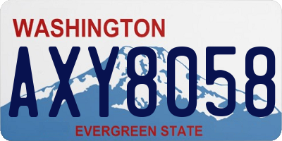 WA license plate AXY8058