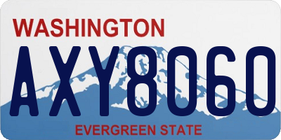 WA license plate AXY8060
