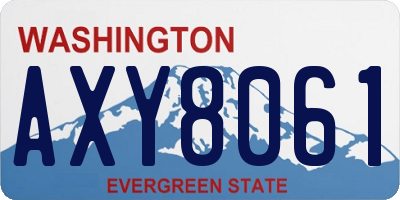WA license plate AXY8061