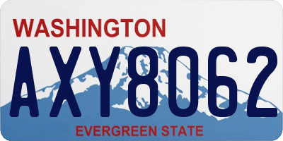 WA license plate AXY8062
