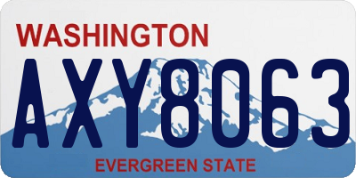 WA license plate AXY8063