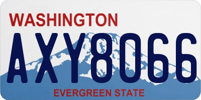 WA license plate AXY8066