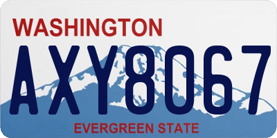 WA license plate AXY8067