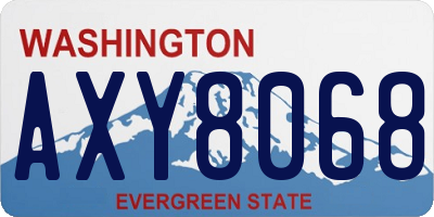 WA license plate AXY8068