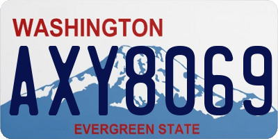 WA license plate AXY8069