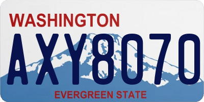 WA license plate AXY8070