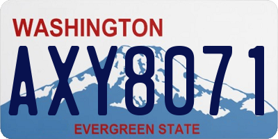 WA license plate AXY8071