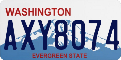 WA license plate AXY8074