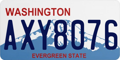 WA license plate AXY8076