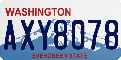 WA license plate AXY8078