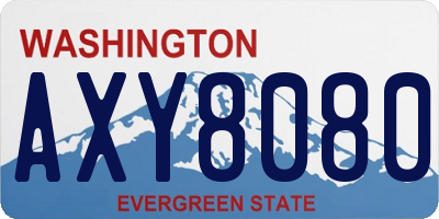 WA license plate AXY8080
