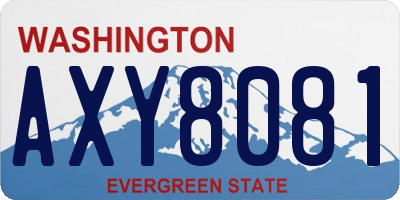 WA license plate AXY8081