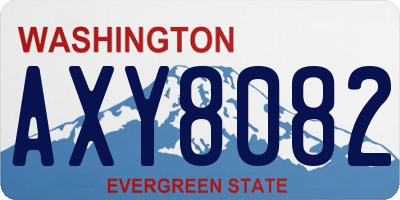 WA license plate AXY8082
