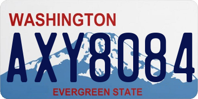 WA license plate AXY8084