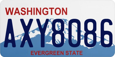 WA license plate AXY8086